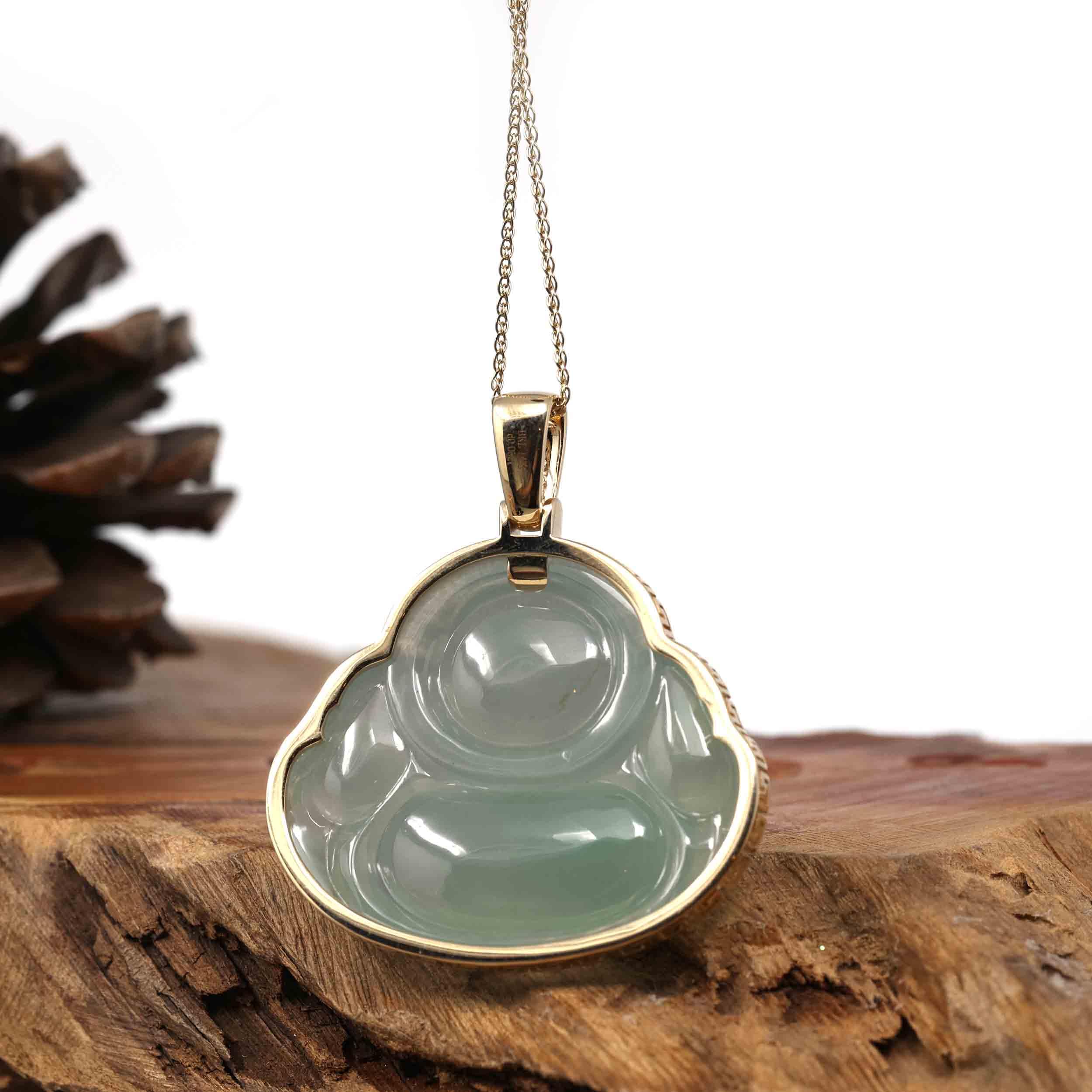 Factory Ice Green Jade Pendant Buddha