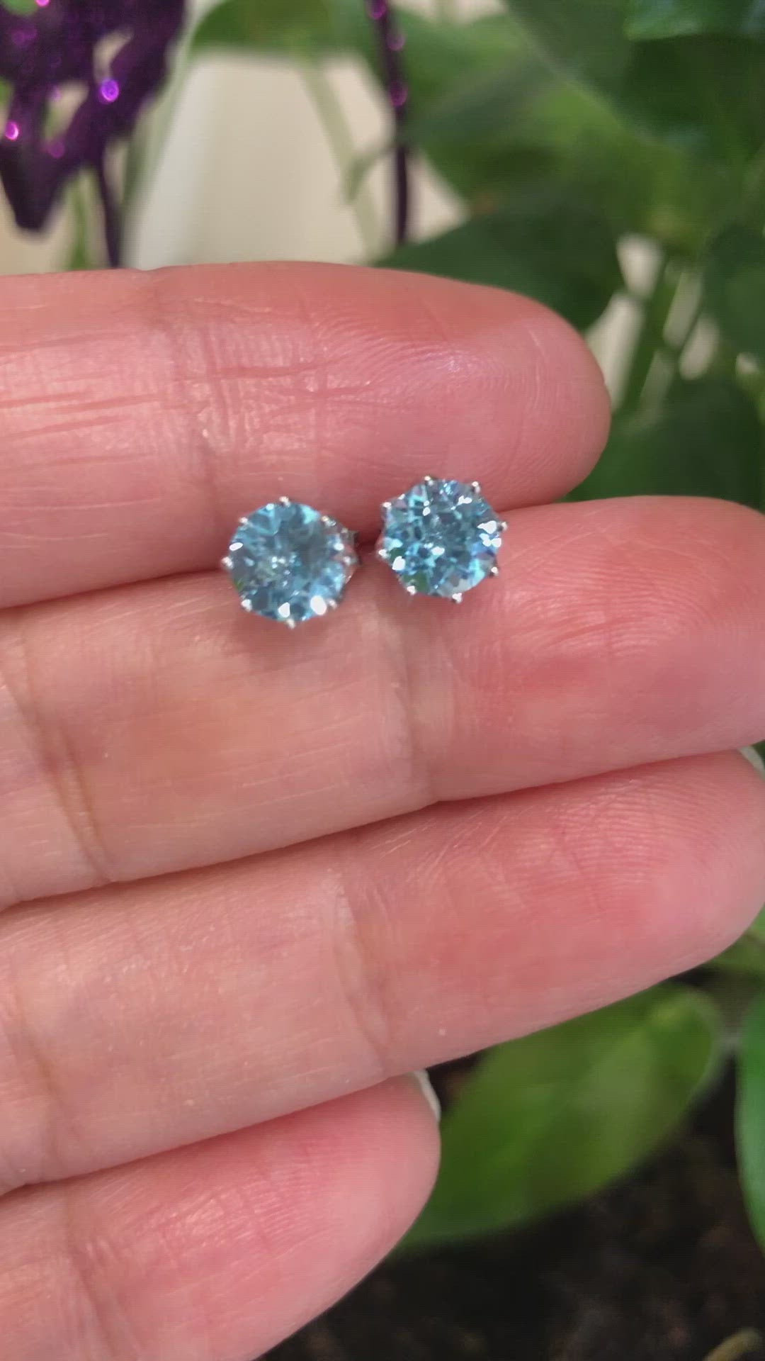 Baikalla™ Classic Sterling Silver Natural Swiss Blue Topaz Stud Earrings | Gemstone And Jade Jewelry, Nephrite Jade Jewelry | Baikalla Jewelry™, Find your Natural Gems and Jade Jewelry