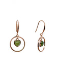 Baikalla Jewelry Silver Gemstone Earrings Baikalla "Love Earrings" Sterling Silver Genuine Nephrite Green Jade Dangle Earrings