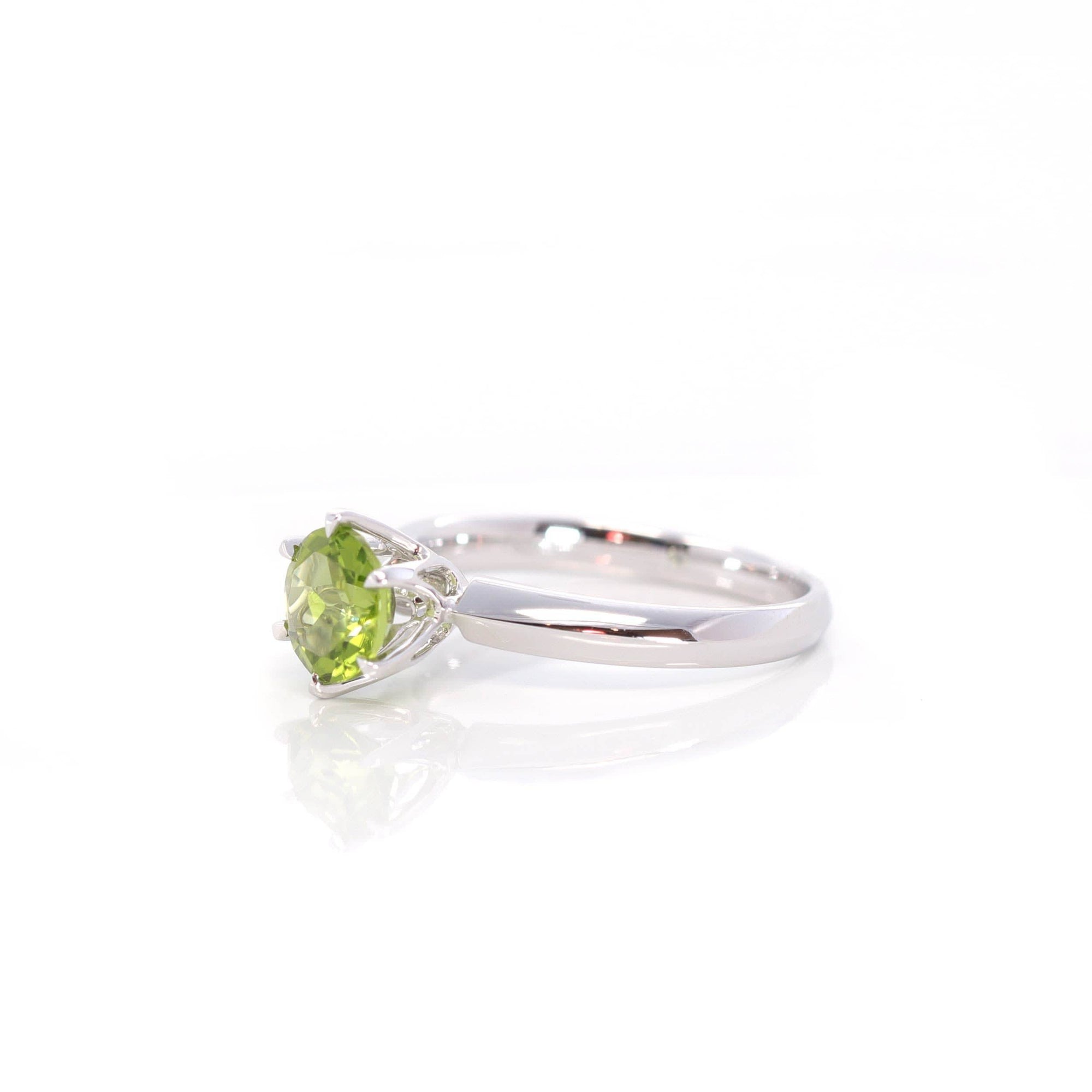 Baikalla Jewelry Gold Sapphire Ring 14k White Gold Peridot Ring