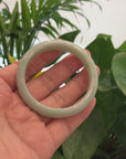 Baikalla "Princess Half Round" Green Natural Burmese Jadeite Jade Bangle (53.31 mm) 