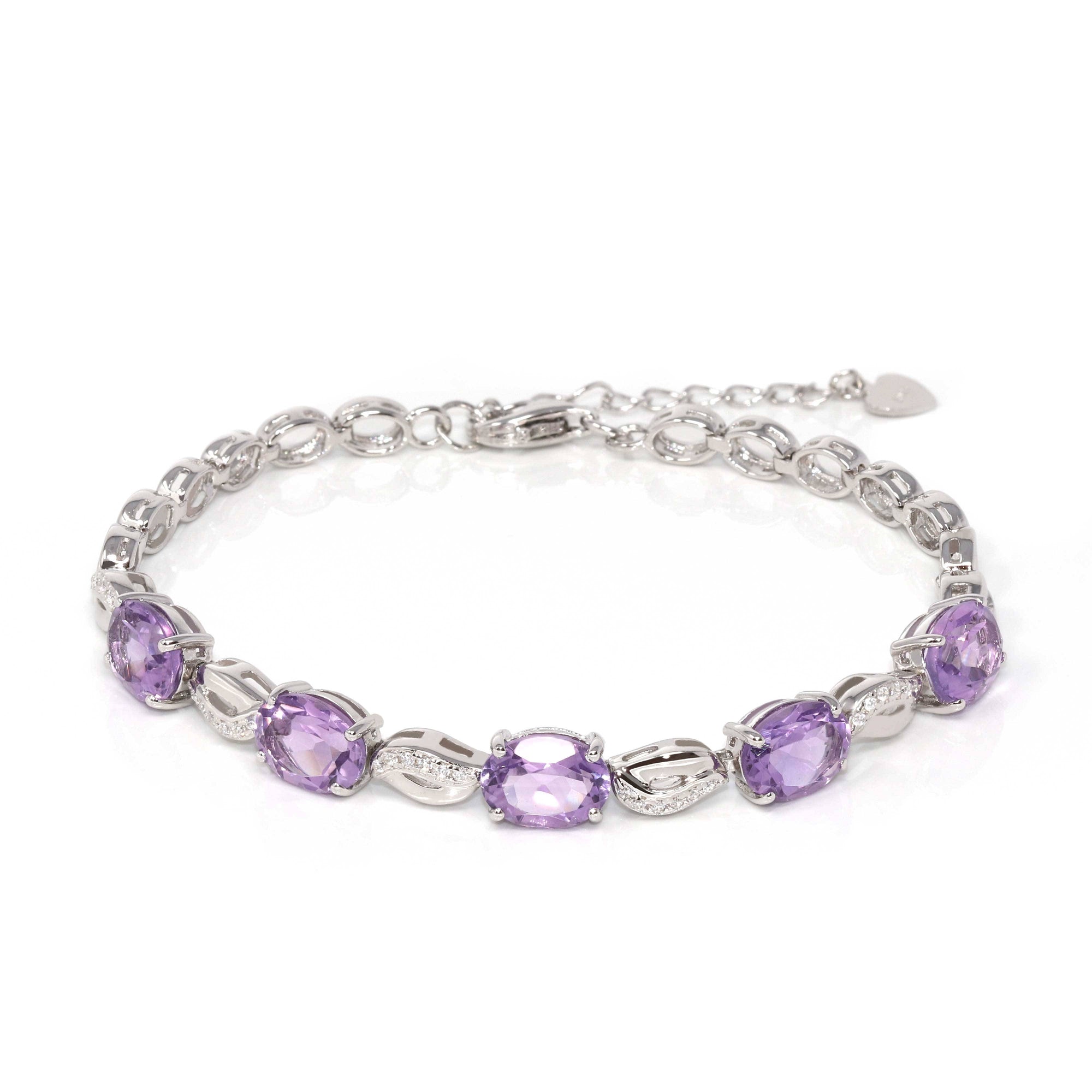 Baikalla Jewelry Sterling Silver Gemstone Bracelet Amethyst Baikalla™ Sterling Silver Natural Amethyst &amp; Citrine Bracelet For Her