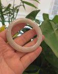 Baikalla "Classic Bangle" Whitish Green Natural Jadeite Jade Bangle (56.28 mm )