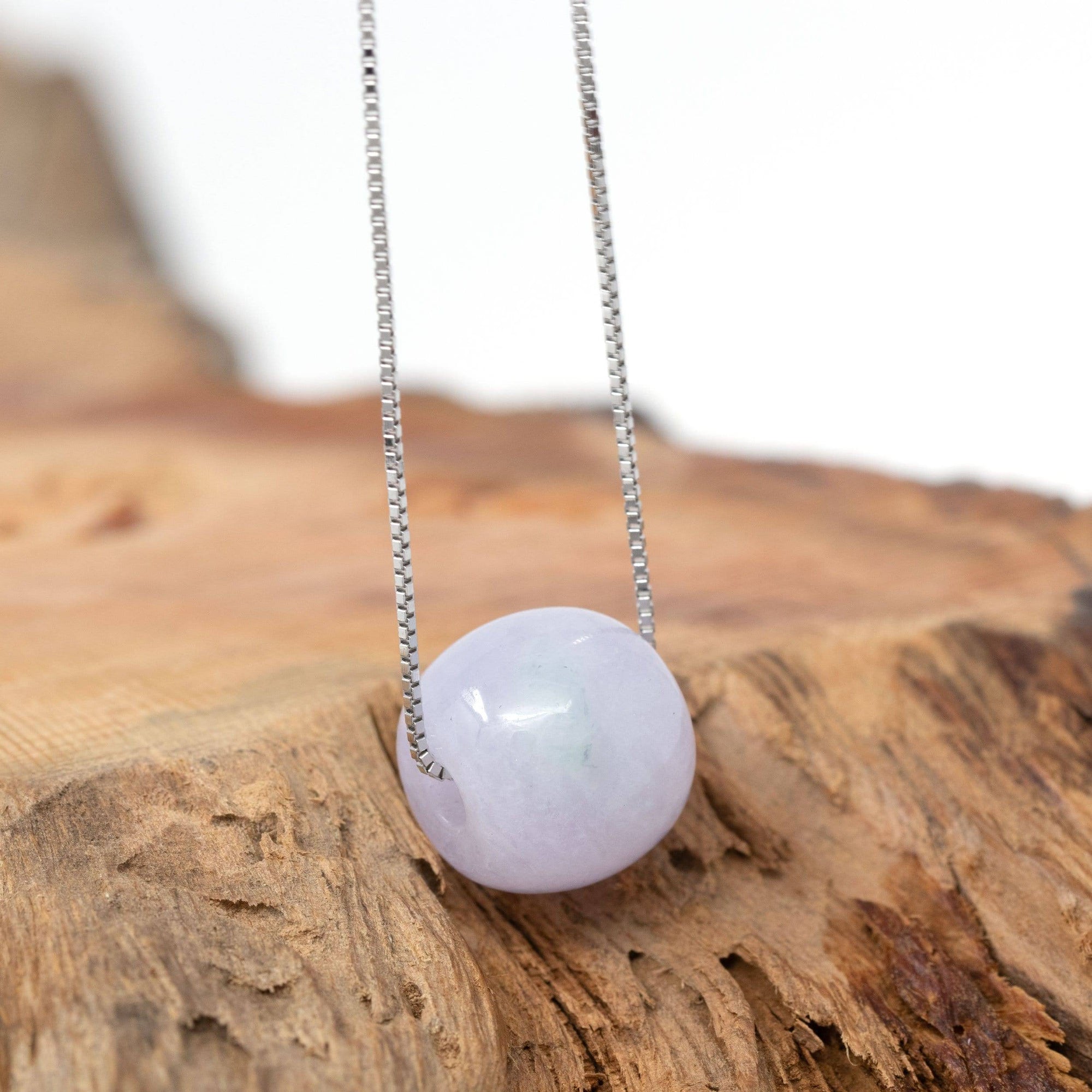 Baikalla Jewelry Jade Pendant Necklace Baikalla™ "Good Luck Button" Necklace Real Lavender Jade Lucky TongTong Pendant Necklace