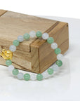 Baikalla Jewelry 24k Gold Jadeite Beads Bracelet Genuine High-quality Jade Jadeite Bracelet Bangle with 24k Yellow Gold Snail Charm 