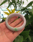 High Quality Natural Light Lavender- Green Jadeite Jade Bangle Bracelet (61.93 mm) 