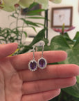 Baikalla™ Classic Sterling Silver Natural Amethyst Topaz Citrine Garnet Earrings With CZ