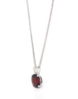 Baikalla Jewelry gemstone jewelry 14k White Gold Natural Garnet Necklace With Diamonds