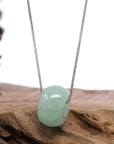 Baikalla Jewelry Jade Pendant Necklace Baikalla "Good Luck Button" Necklace Light Green Jadeite Jade Lucky Tong Tong Necklace