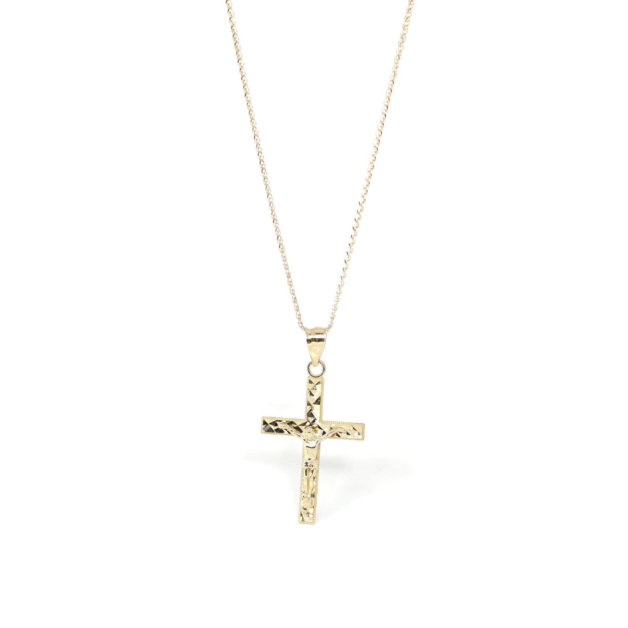 Baikalla Jewelry 14K Pure Yellow Gold Pendant 14k Yellow Gold Cross Charm Necklace