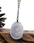 Baikalla Jewelry Jade Guanyin Pendant Necklace Genuine Lavender Jadeite Jade RuYi Pendant Necklace With Real Jadeite jade Beads Necklace