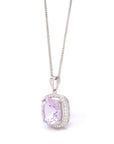 Baikalla Jewelry Silver Topaz Necklace Sterling Silver Natural Ametrine Luxury Pendant Necklace With CZ