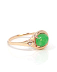 Baikalla Jewelry Jadeite Engagement Ring Baikalla™ "Daria" 18k Rose Gold Natural Imperial Jadeite Engagment Ring