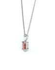 Baikalla Jewelry Silver Sunstone Necklace Sterling Silver Red Ponderosa Sunstone Necklace With Bezel Set white Sapphire