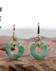 Baikalla Jewelry 18k Gold Jadeite Necklace 18k Rose Gold "Good Luck Birdie" genuine Green Jadeite Jade Earrings & Diamond