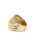 Baikalla Jewelry Gold Diamond Men's Ring 14k Solid Yellow Gold Nugget Men's Big Band Ring