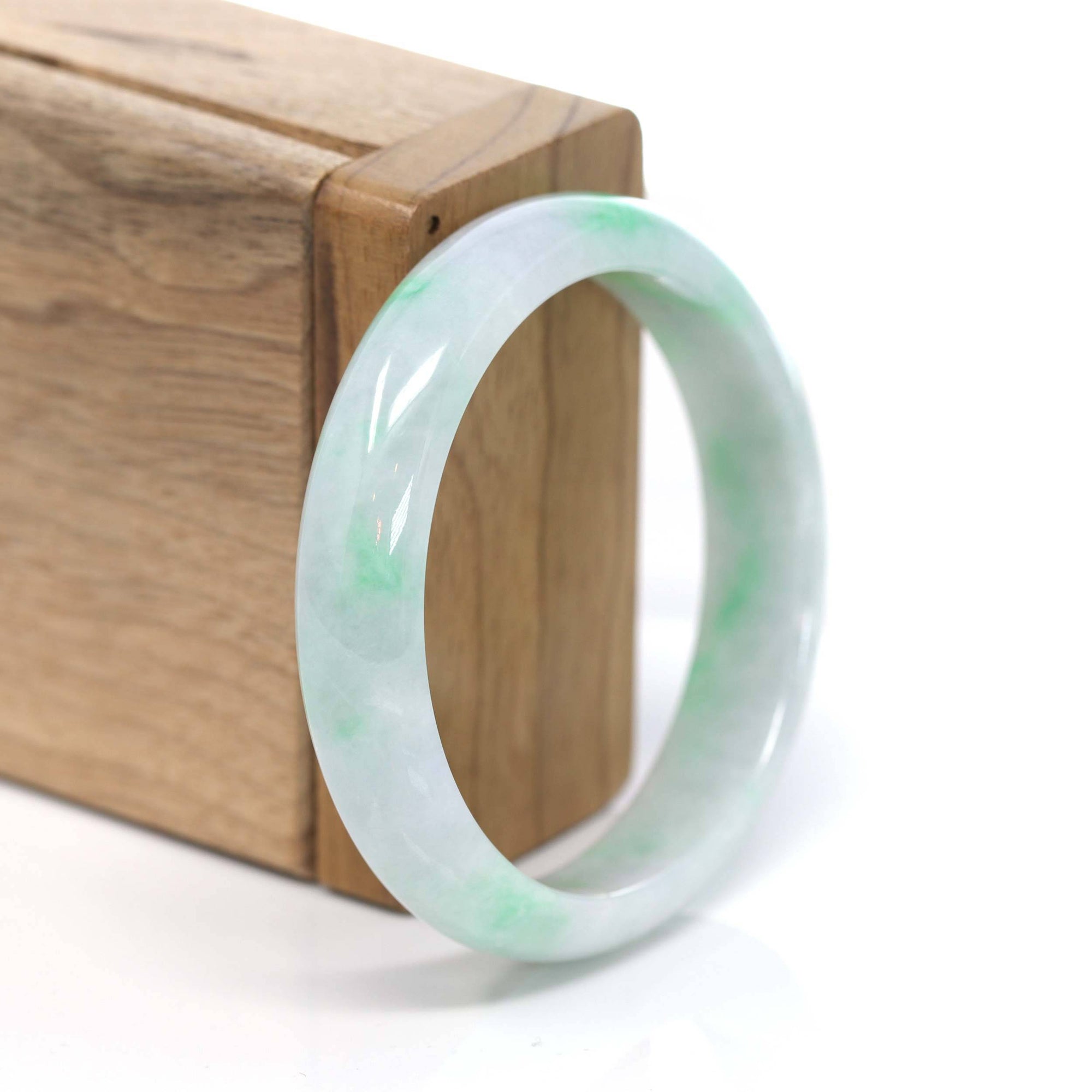 Baikalla Jewelry Jadeite Jade Bangle Bracelet Baikalla™ "Classic Bangle" Genuine Burmese Green Jadeite Jade Bangle Bracelet ( 53.35 ) #210