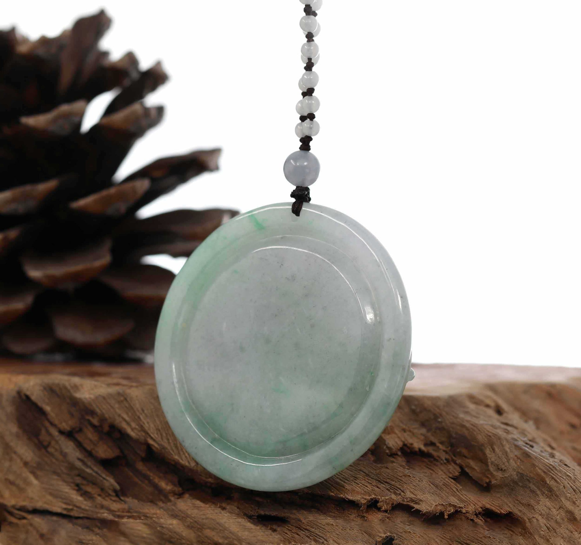 Baikalla Jewelry Jade Carving Necklace Baikalla &quot;Roaring Dragon&quot; Natural Jadeite Jade Lavender Green Pendant Necklace For Men, Collectibles.