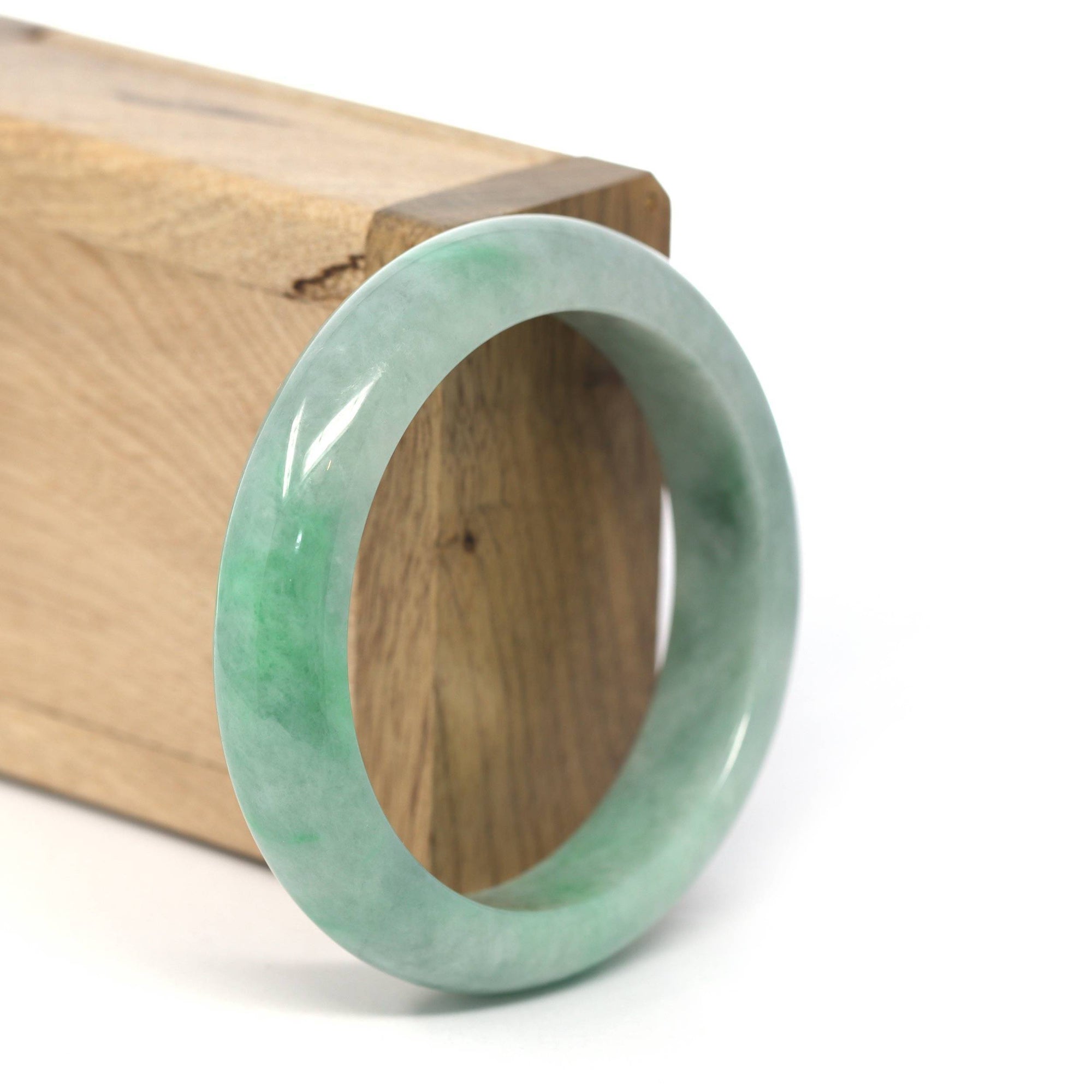 Baikalla Jewelry Jadeite Jade Bangle Bracelet Genuine Burmese Forest Green Jadeite Jade Bangle Bracelet (54.8 mm) 