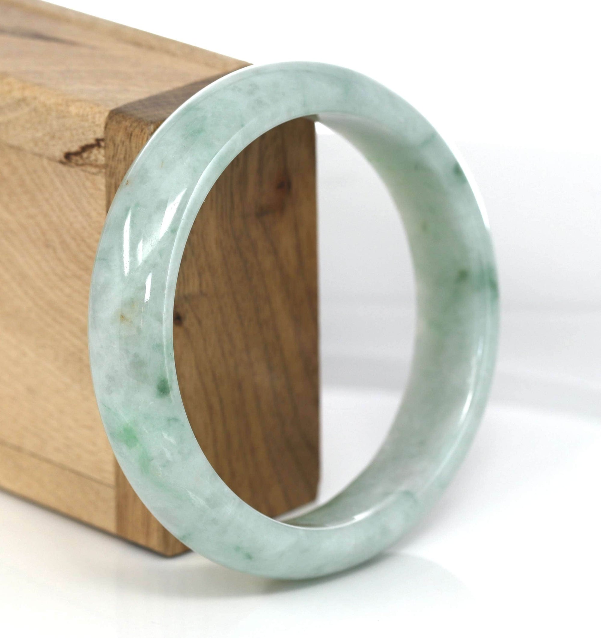 Baikalla Jewelry Jade Bangle Genuine Burmese Green Jadeite Jade Bangle Bracelet ( 58.0 mm) 