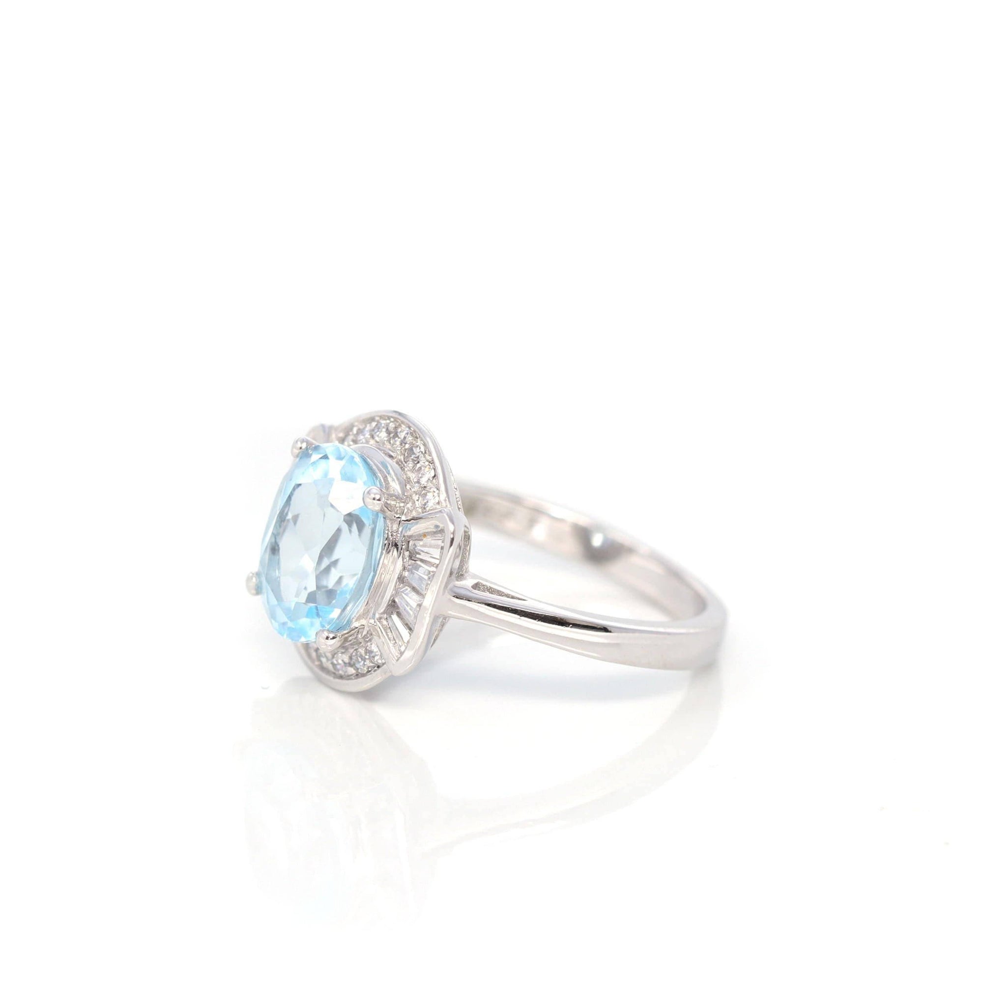 Baikalla Jewelry Gemstone Ring 6 Baikalla™ Sterling Silver Sky Blue Topaz Love Heart Ring