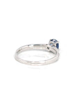 Baikalla Jewelry Gold Sapphire Ring 18k White Gold Natural Blue Sapphire Ring with Diamonds