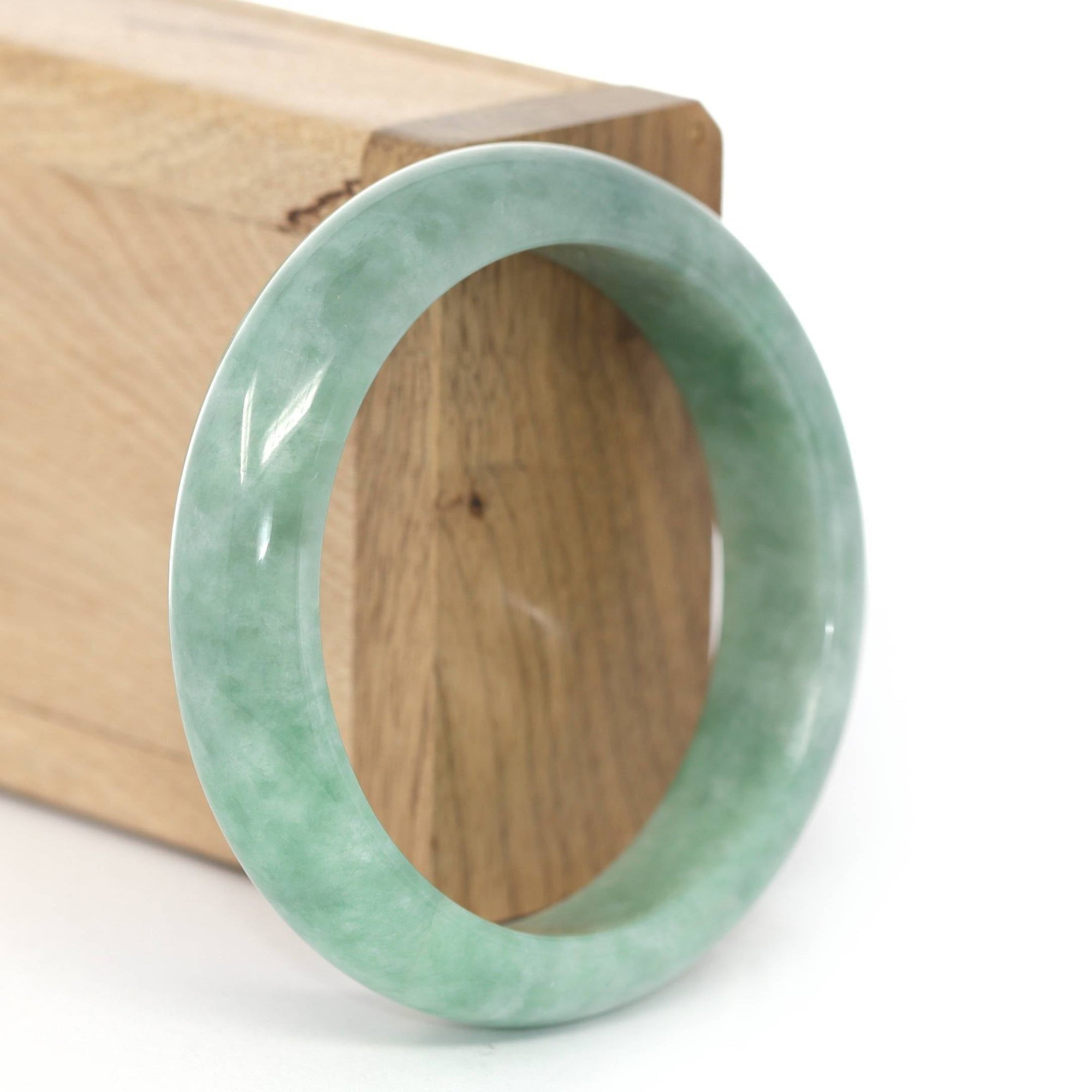 Baikalla Jewelry Jadeite Jade Bangle Bracelet Baikalla "Classic Bangle" Deep Green Natural Burmese Jadeite Jade Bangle ( 56.06mm )#450