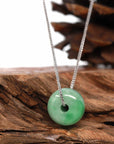 Baikalla Jewelry Jade Pendant Necklace Baikalla™ "Good Luck Button" Necklace Real Rich Green Jade Lucky KouKou Pendant Necklace