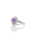 Baikalla Jewelry Natural Pink Star Sapphire Ring Platinum Gold Natural Pink Star Sapphire Ring with Diamonds