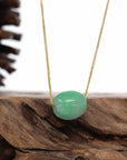 Baikalla Jewelry Jade Pendant Necklace Baikalla™ "Good Luck Button" Necklace Rich Apple Green Jade Lucky TongTong Pendant Necklace