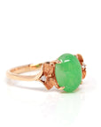 Baikalla Jewelry Jadeite Engagement Ring Baikalla™ "Talia" 18k Rose Gold Natural Imperial Jadeite Engagment Ring