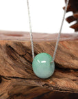 Baikalla Jewelry Jade Pendant Necklace Baikalla™ "Good Luck Button" Necklace Real Vibrant Green Jade Lucky TongTong Pendant Necklace