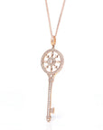 Baikalla Jewelry Gold Jade Necklace Baikalla 18k Rose Gold Zircon Key Necklace