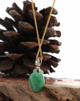 Baikalla Jewelry Jade Pendant 14k Yellow Gold Natural Jadeite Jade "Longevity Peach" Shou Tao Necklace