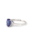 Baikalla Jewelry 18k Gold Tanzanite Ring 18k White Gold Natural Tanzanite Diamond Anniversary Ring