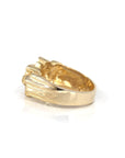 Baikalla Jewelry Gold Diamond Men's Ring 14k Solid Yellow Gold Nugget Men's Band Ring