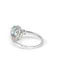 Baikalla Jewelry Gold Aquamarine Ring 14k White Gold Natural Oval Aquamarine Diamond Anniversary Ring