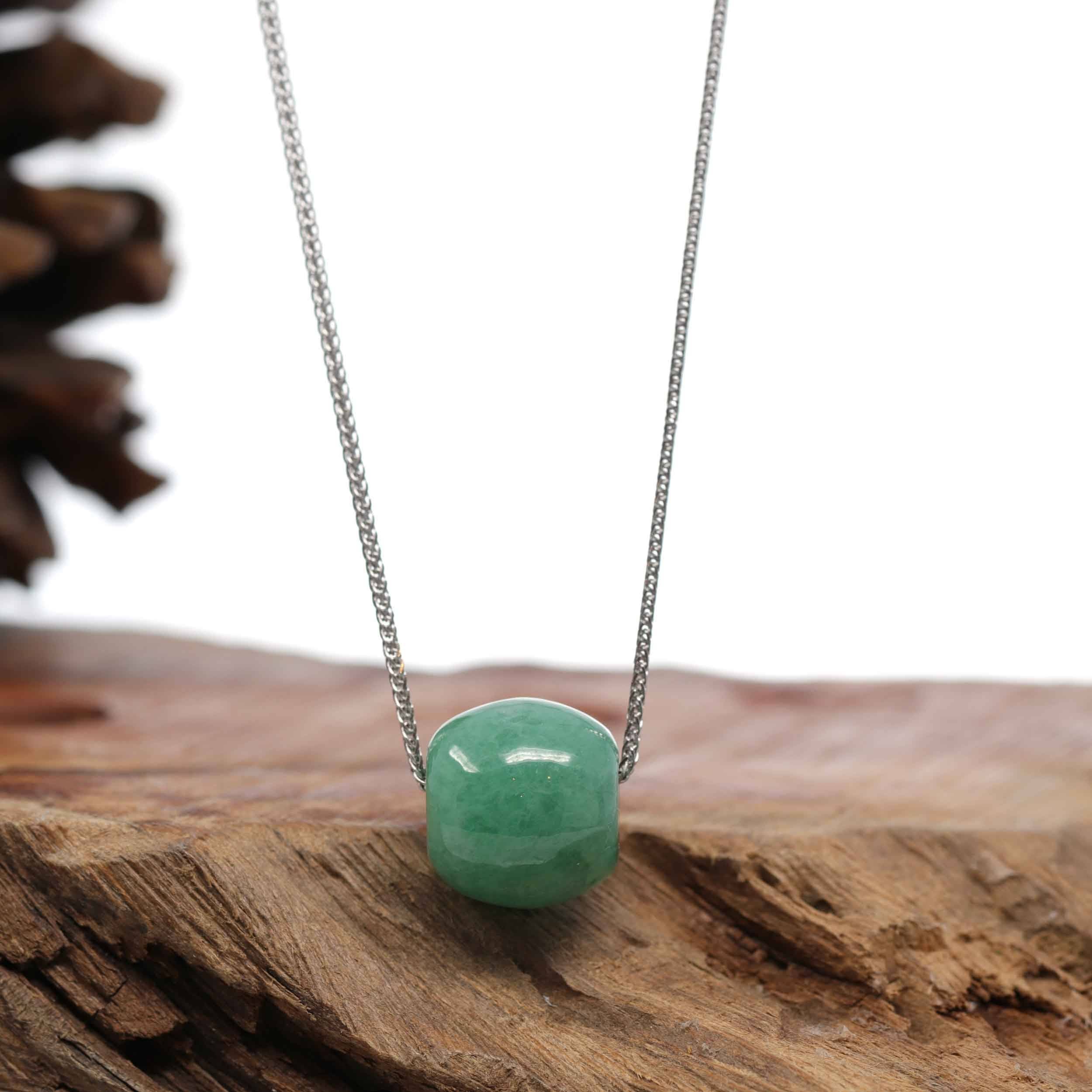 Green Jade Pendant Necklace | Real Jadeite | Baikalla Jewelry