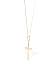 Baikalla Jewelry 18K Pure Yellow Gold Pendant 18K Yellow Gold Cross Pendant Necklace With VS1 Diamond