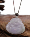 Baikalla Jewelry Jade Buddha Pendant Pendant Only Baikalla™ "Laughing Buddha" Genuine Lavender Jadeite Buddha Pendant Necklace With 14k White Gold Buddha Symbol  Bail