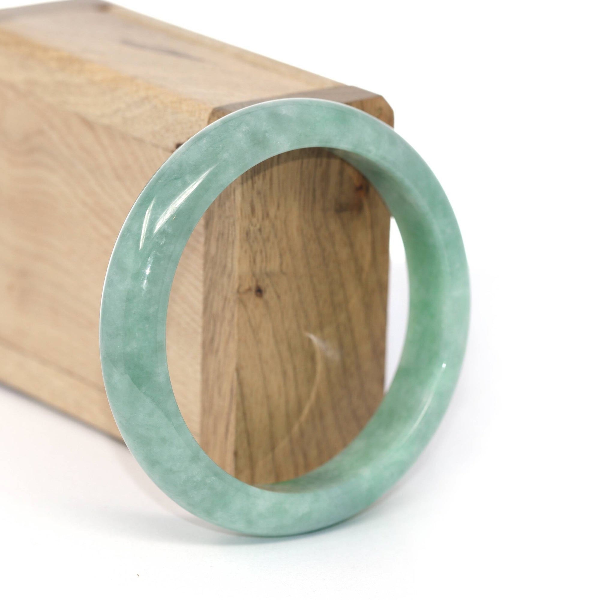 Baikalla Jewelry Jadeite Jade Bangle Bracelet Genuine Burmese Forest Green Jadeite Jade Bangle Bracelet (58.3 mm) #257