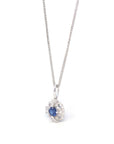 Baikalla Jewelry gemstone jewelry 14k White Gold Natural Sapphire Necklace With Diamonds