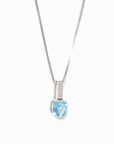 Baikalla Jewelry Gemstone Pendant Necklace Swiss Blue Topaz Baikalla™ 14k White Gold Natural Topaz Prong Set Necklace