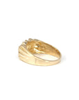 Baikalla Jewelry Gold Diamond Men's Ring 14k Solid Yellow Gold Nugget Men's Band Ring