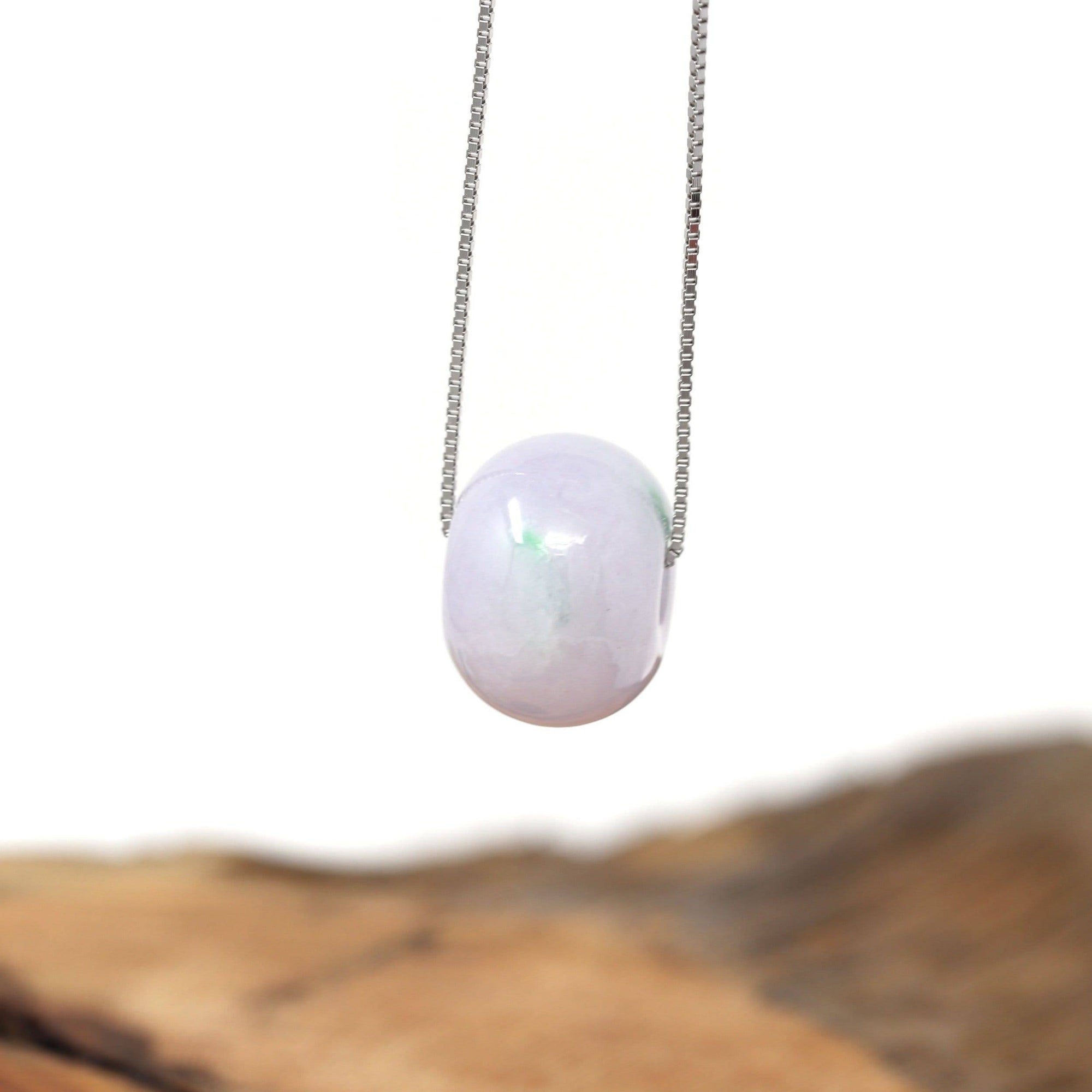 Baikalla Jewelry Jade Pendant Necklace Baikalla™ "Good Luck Button" Necklace Real Lavender Jade Lucky KouKou Pendant Necklace