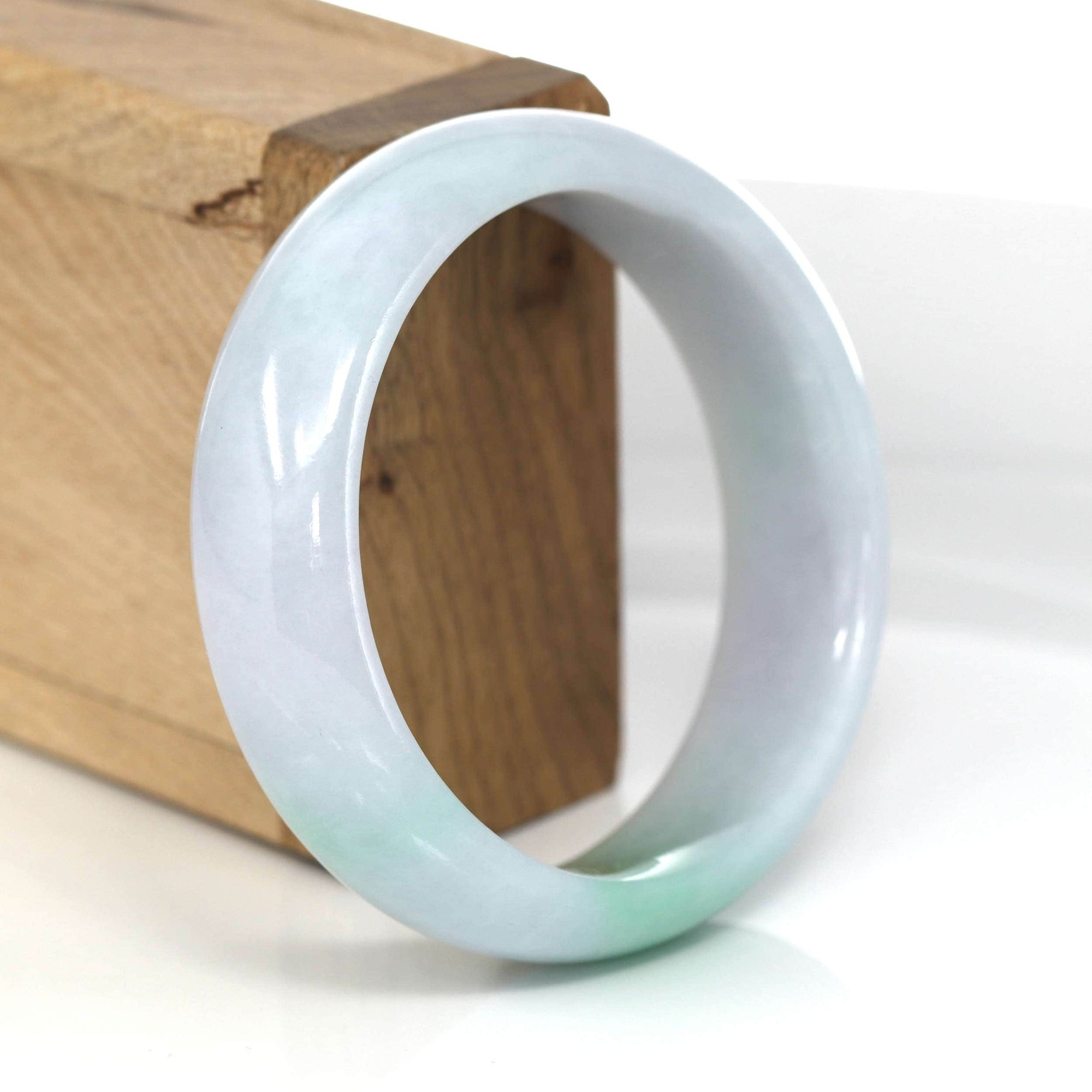 Baikalla Jewelry Jadeite Jade Bangle Bracelet High-quality Lavender-Green Natural Burmese Jadeite Jade Bangle (57.30 mm) 