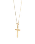 Baikalla Jewelry 14K Pure Yellow Gold Pendant 14k Yellow Gold Cross Charm Necklace