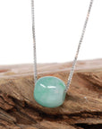 Baikalla Jewelry Jade Pendant Necklace Baikalla™ "Good Luck Button" Necklace Real Blue-Green Jade Lucky TongTong Pendant Necklace