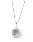 Baikalla Jewelry Gemstone Pendant Necklace Alexandrite Necklace Baikalla™ 14k White Gold Lab Created Alexandrite Faceted Oval Prong Set Necklace With Diamonds