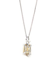 Baikalla Jewelry Gemstone Pendant Necklace 18k White Gold Genuine Citrine & Diamonds Pendant Necklace with Diamond